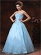 Baby Blue Appliques Bodice Princess Celebration Dress For Girl Graduation Wear