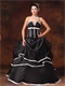 Cheap Organza Gothic Prom Ball Gowns Black With White Details
