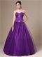 Dark Purple Tulle Sweetheart Prom Ball Gown Little Puffy