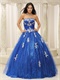 Royal Blue With Applique Military Quince Ball Gown Paillette Inside