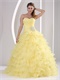 Princess Daffodil Dense Ruffles Quinceaners Ball Gowns For Military Ball