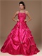 Halter Basque Bluging Skirt Fuchsia Quinceanera Dresss Halloween Basque