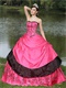 Common Used Color Fuchsia Ball Gown Quinceanera Shinny Paillette