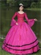 Unique Detachable Long Trumpet Sleeves Warm-toned Fuchsia Court Gowns