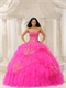 Brand Bright Fuchsia Tulle Puffy Military Ball Gown Strip On Bodice