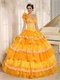 Yellow Cakes Quinceanera Gown Wear For Beauty and the Beast Theme