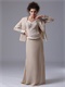 Decent Champagne Long Bridal Mother Dress With Jacket Cold Winter Wear