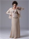 Decent Champagne Long Bridal Mother Dress With Jacket Cold Winter Wear