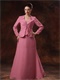 Dark Rose Pink Two Pieces Mother Formal Dress With Coat Winter Keep Warm