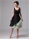 Cache Black Square Neck Ruffles Autumn Prom Dress Pale Green Tulle Inside