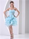 Nifty Ruffles Sweetheart Short Cocktail Dress In Lovely Baby Blue