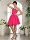 Pretty Fully Flowers Decorate Hot Pink Mini Homeingcome Dress High Street