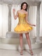 Brand New Little Gold Beaded Decorate Basque Waist Stage Show Dress