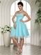 Brilliant Beaded Sweetheart Aqua Blue Drinking Party Dress Designer Recommend