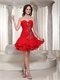 Sweetheart Mini Ruffles Red Homecoming Dress Customized Tailoring Free