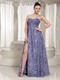 Latest High Slit One Shouler Prom Dress Made By Leopard Printed Chiffon