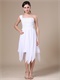 Right One Shoulder White Prom Dress Asymmetrical Streamer Skirts