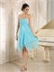 Ice Blue Chiffon Irregular Hemline Homecoming Dress Girl Most Pick