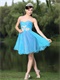 Purple Covered With Skye Blue Organza Prom Outdoor BBQ Party Dress Mini