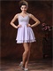 Lavender Beaded Bodice 2 Layers Mini-length Graduate Dress Lovely