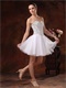 Crystals Bodice Sweetheart Short White Prom Dress For Girls