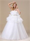 Strapless Flouncing Cover Belly Organza Wedding Dress For Maternity