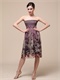 Deep Colour Mature Mama Short Prom Dress Printed Fabric Skirt