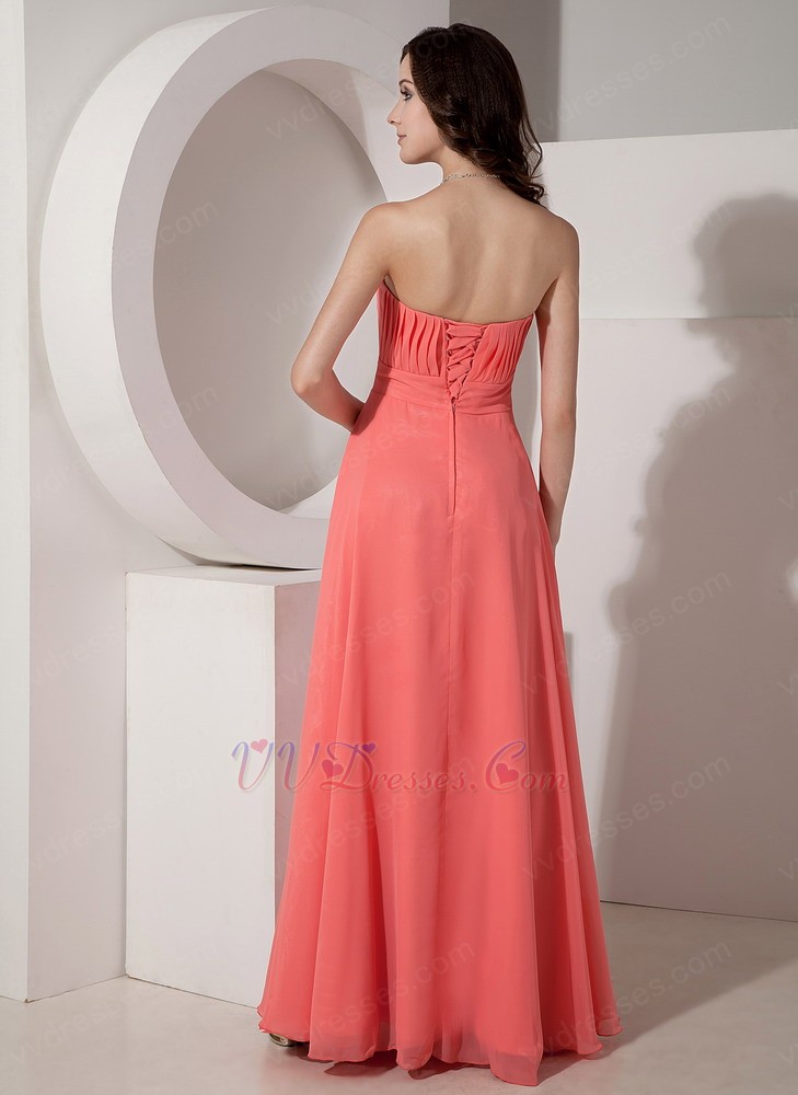 Watermelon Corset Back Bridesmaid Dress For Wedding Party