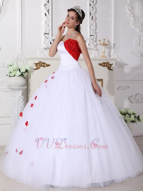 red white quinceanera dresses