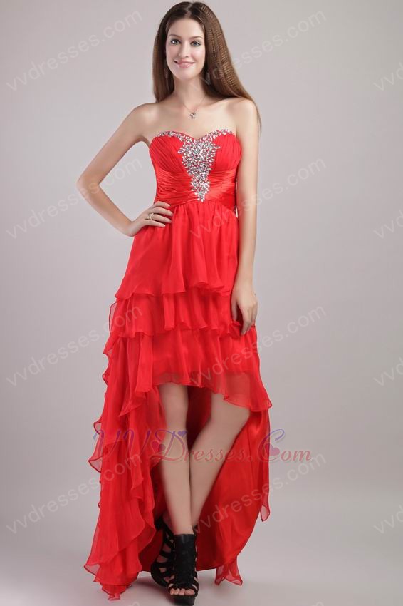 red organza dress