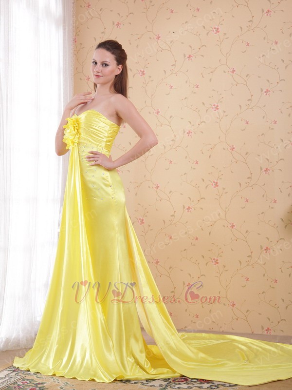 Prom Dresses :: Fishtail Bright Canary Yellow New Arrival Prom Dress ...