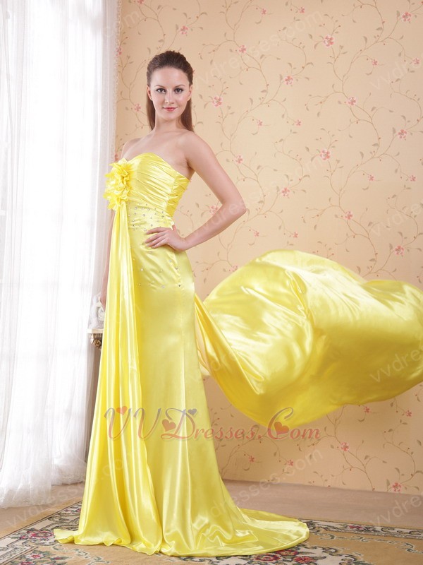 ... Prom Dresses :: Fishtail Bright Canary Yellow New Arrival Prom Dress
