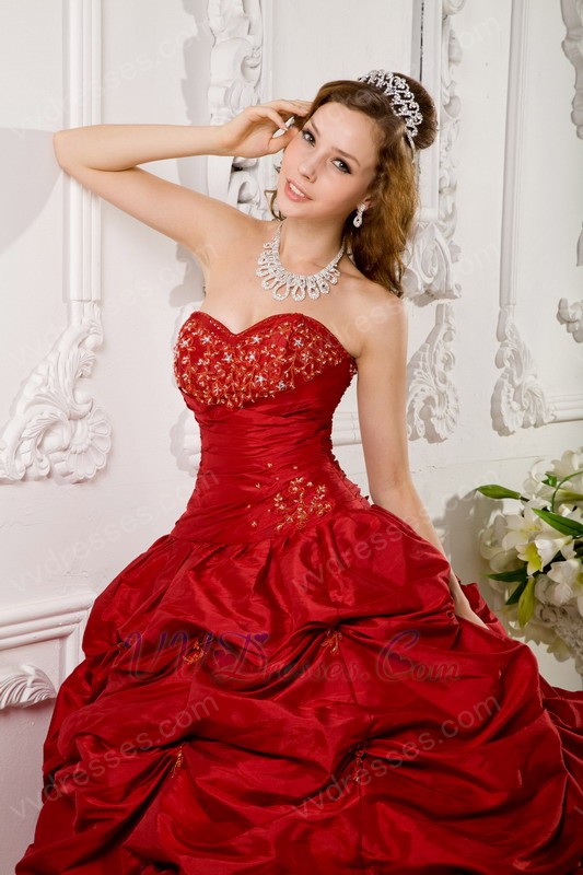 Wine Red Puffy Dress Girls Quinceanera Party Best Choice