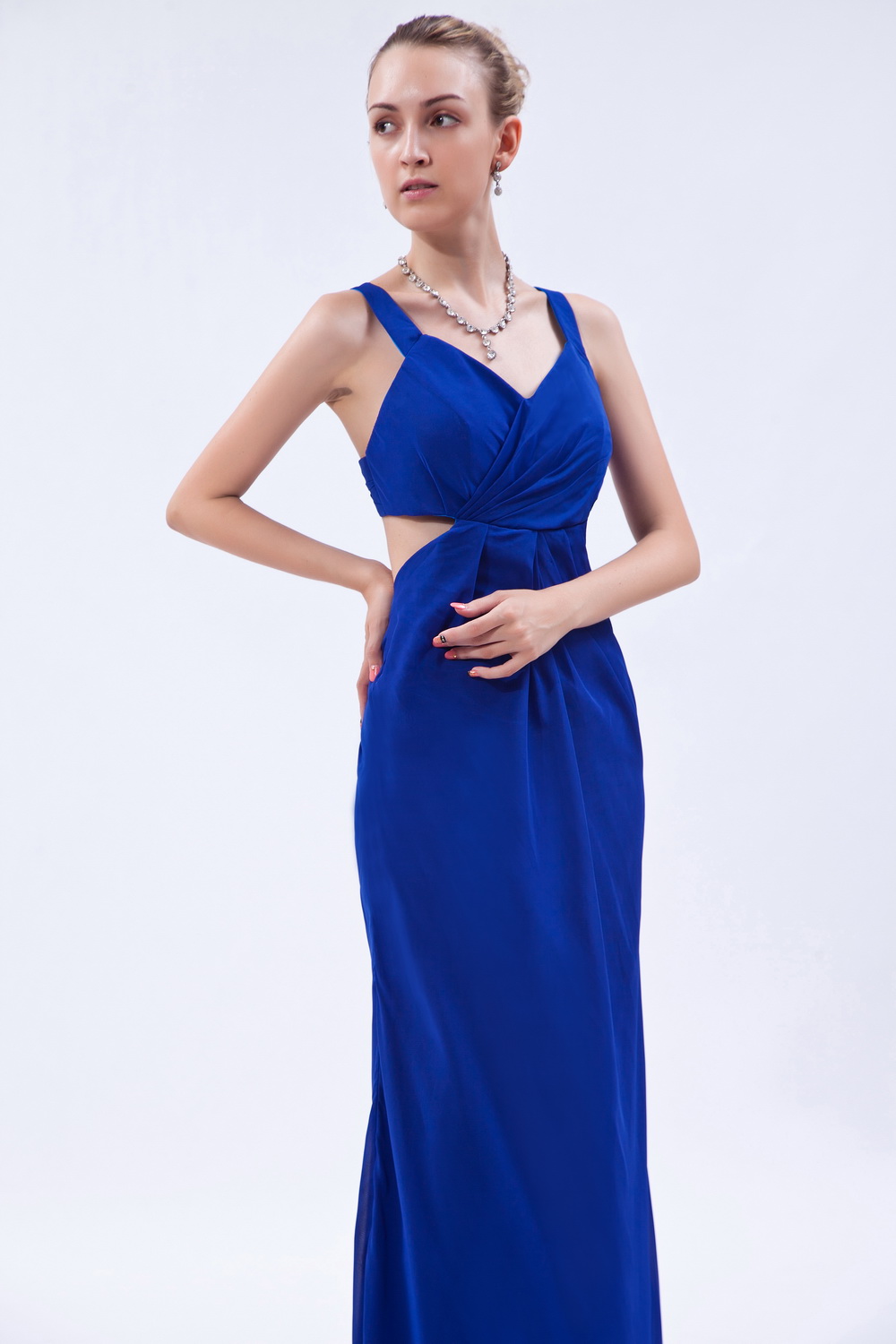 gown in royal blue colour