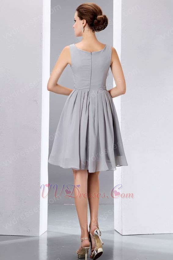 ... Dresses :: Simple Scoop Knee Length Gray Short Prom Dress Under 100
